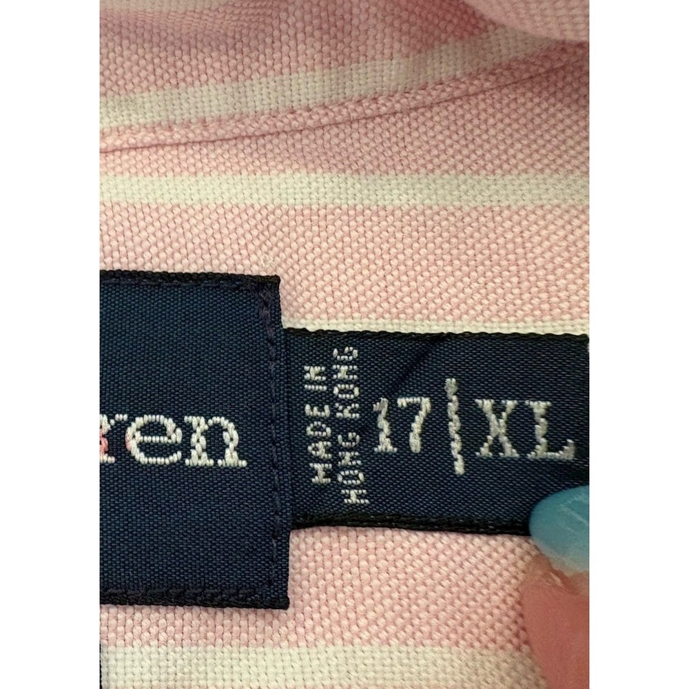 Ralph Lauren Shirt Mens XL Pink Stripe Classic Fit Button Down 17/35 Preppy - Picture 6 of 11